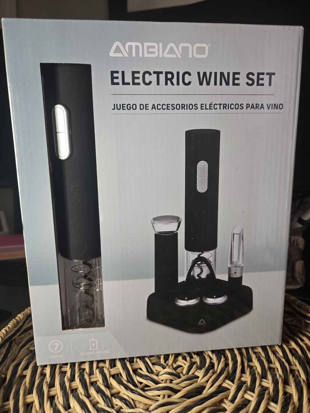 NIB Ambiano 7-Piece Premium Electric Wine Set - Black